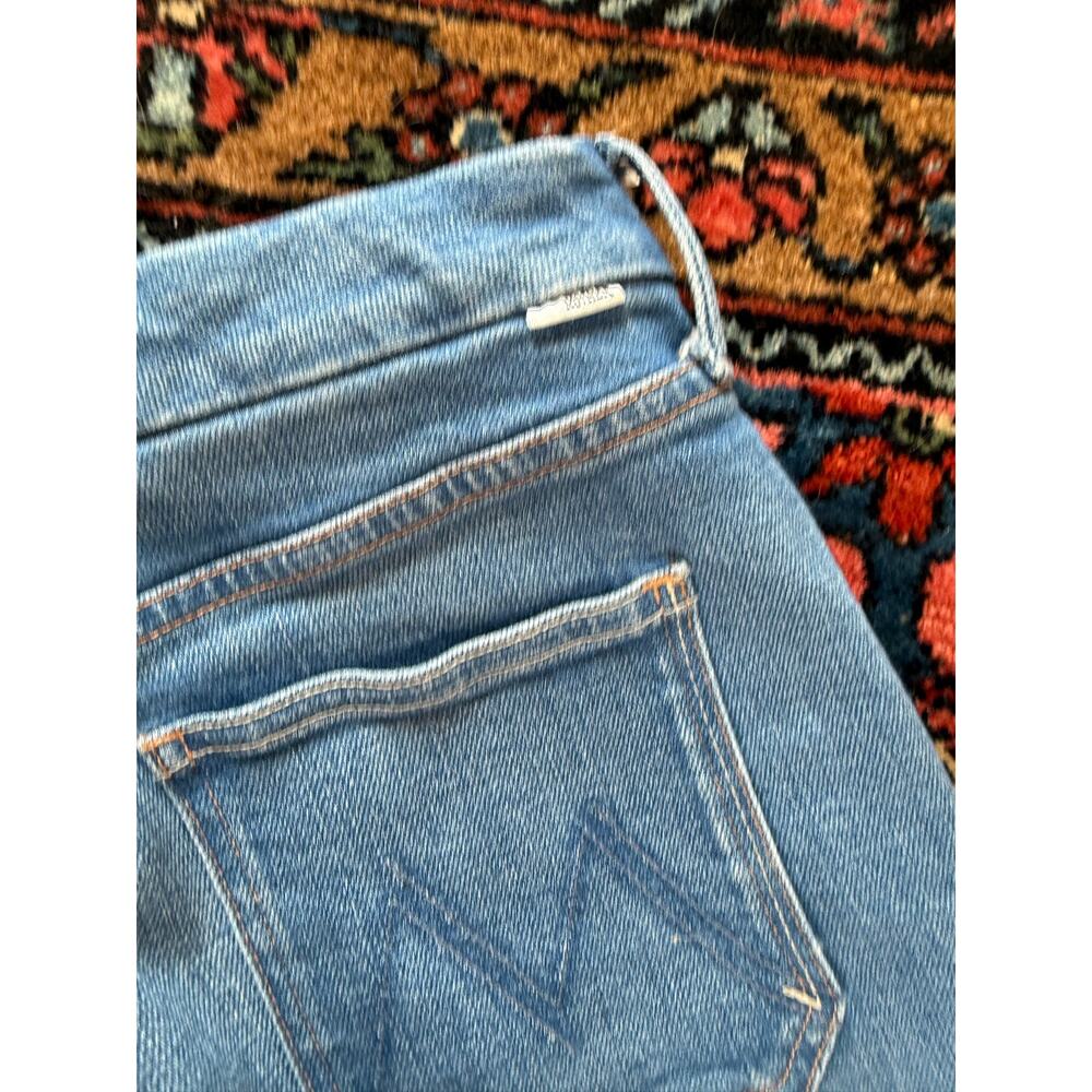 Mother Patch Pocket Roller Jeans Denim Women 29 High Wide Leg Jean Eager Beaver - Picture 4 of 9